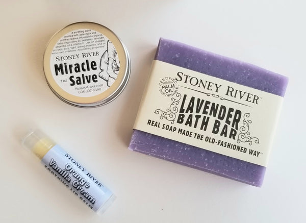 Gift Box with soap, lip balm and salve