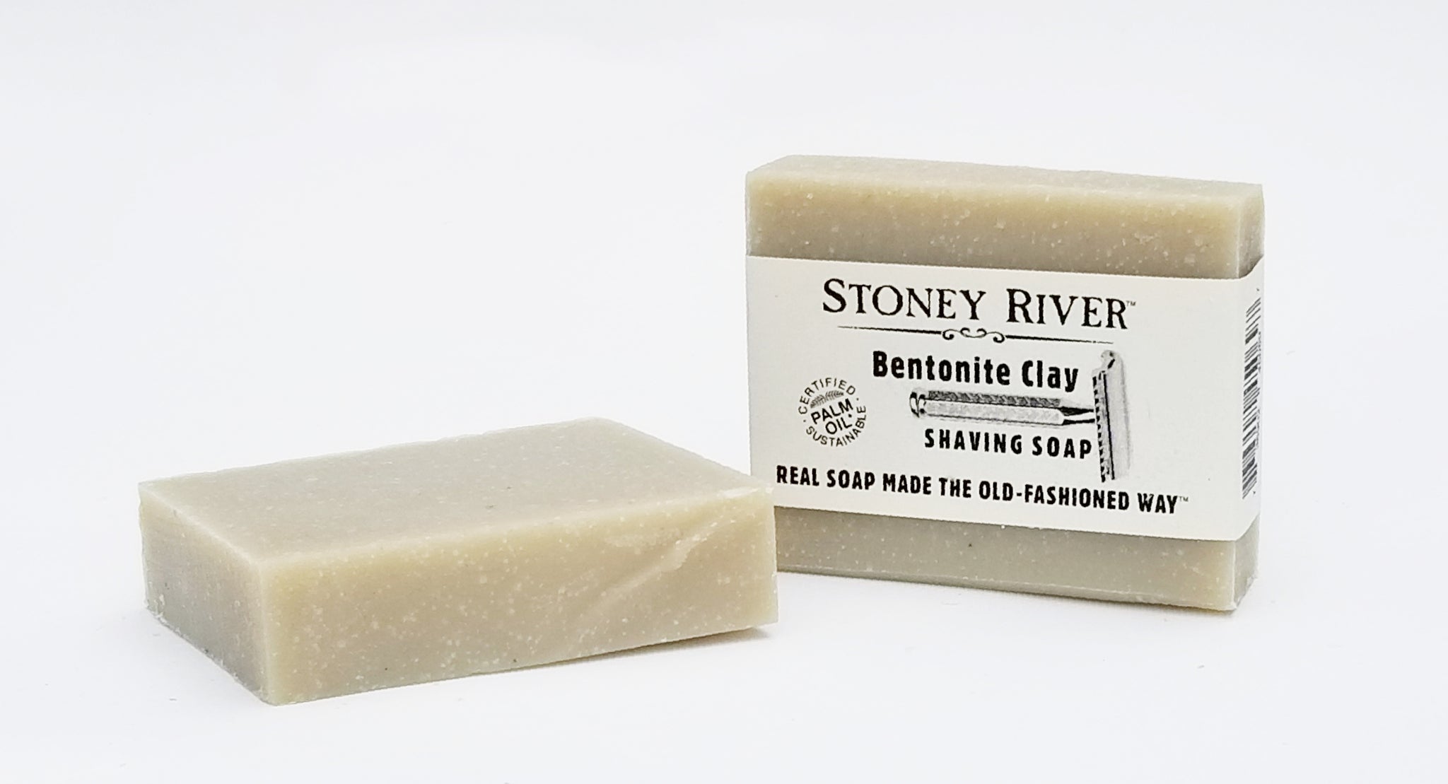 Men Shaving Soap Bar - Bentonite Clay - Unscented - Vegan