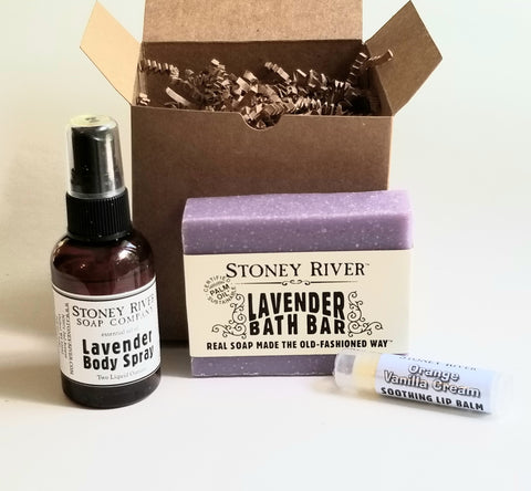 Gift Sets -Bath sets - with 1 soaps of your choice- lip balm- - body spray-